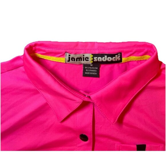 Jamie Sadock Women's Airwear Long Sleeve Golf Shirt Women's Size Medium Hot Pink - Picture 5 of 10
